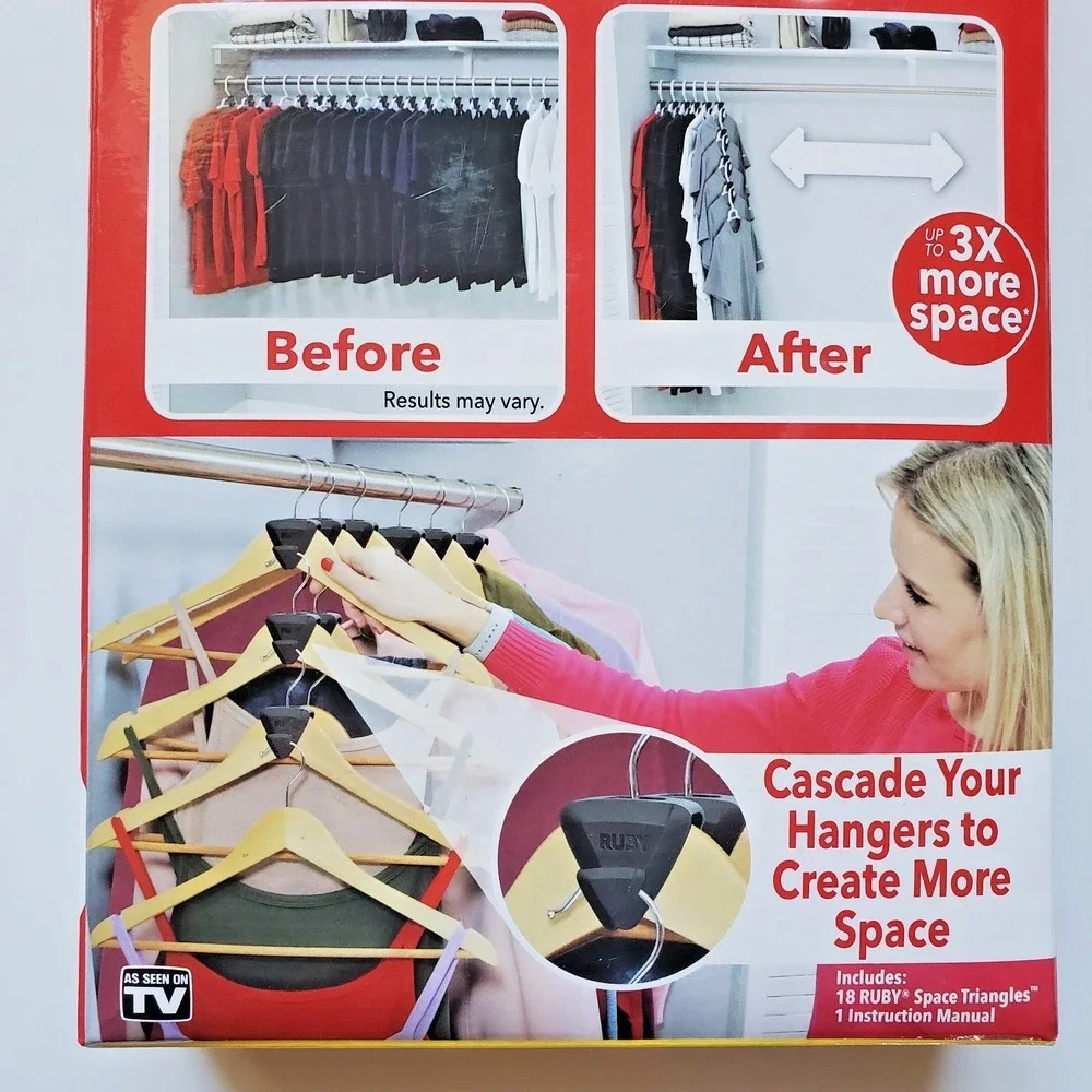 New in Box RUBY Space Triangles‎ AS-SEEN-ON-TV Closet Hangar Organizer 3X Space